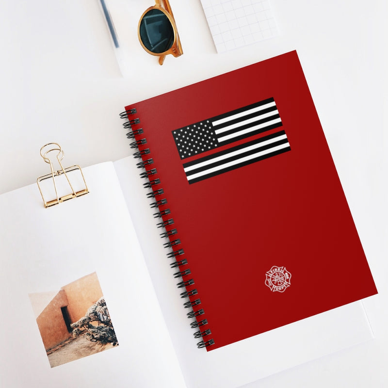 Firefighter Thin Red Line Spiral Notebook - Ruled Line - firestationstore.com