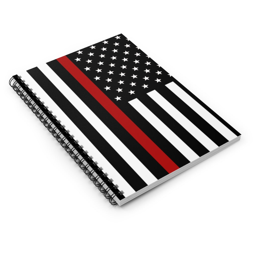 Firefighter Thin Red Line Spiral Notebook - Ruled Line - firestationstore.com