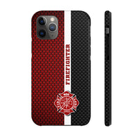 Firefighter Mesh & Carbon Fiber Printed Case Mate Tough Phone Cases