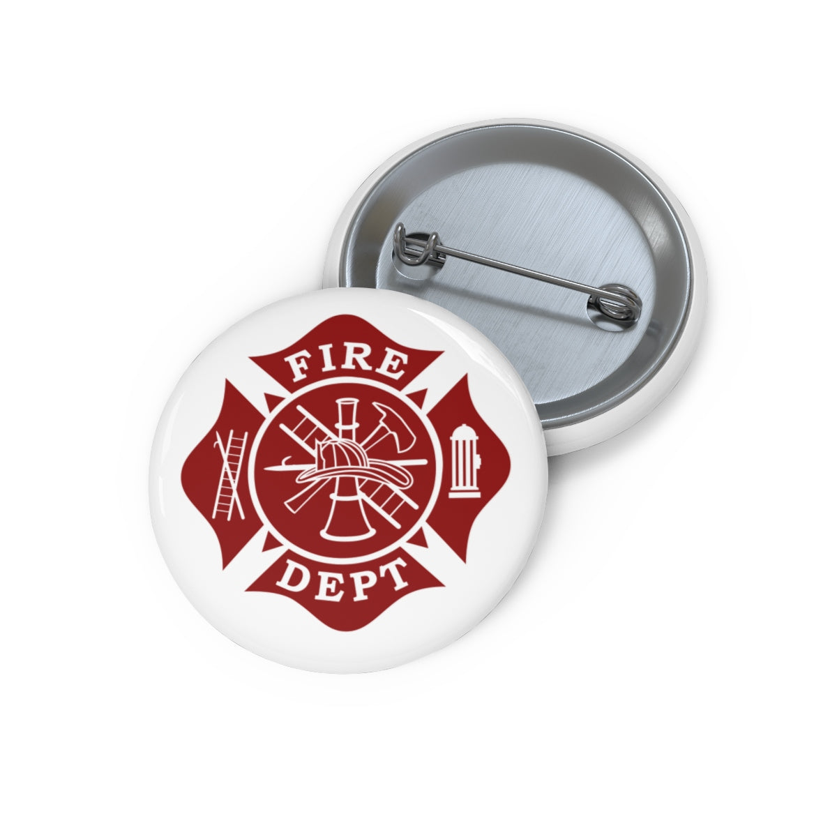 Firefighter Maltese Cross Round Pin Buttons - firestationstore.com