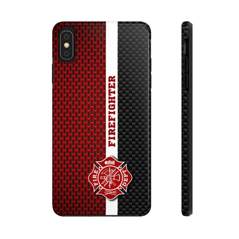 Firefighter Mesh & Carbon Fiber Printed Case Mate Tough Phone Cases