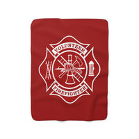 Volunteer Firefighter Maltese Cross Sherpa Fleece Blanket - firestationstore.com - Home Decor