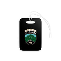 Wildland Firefighter Patch with Wood Background  Luggage Bag Tag