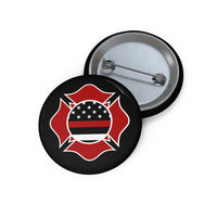 Firefighter Thin Red Line Pin Buttons - firestationstore.com