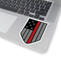 Firefighter Thin Red Line Shield Shape-Cut Stickers