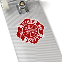 Firefighter Maltese Cross Shape Cut Stickers - firestationstore.com