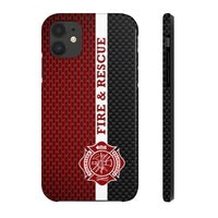 Volunteer Firefighter Mesh & Carbon Fiber Printed Case Mate Tough Phone Cases - firestationstore.com