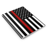 Firefighter Thin Red Line Spiral Notebook - Ruled Line - firestationstore.com