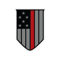 Firefighter Thin Red Line Shield Shape-Cut Stickers