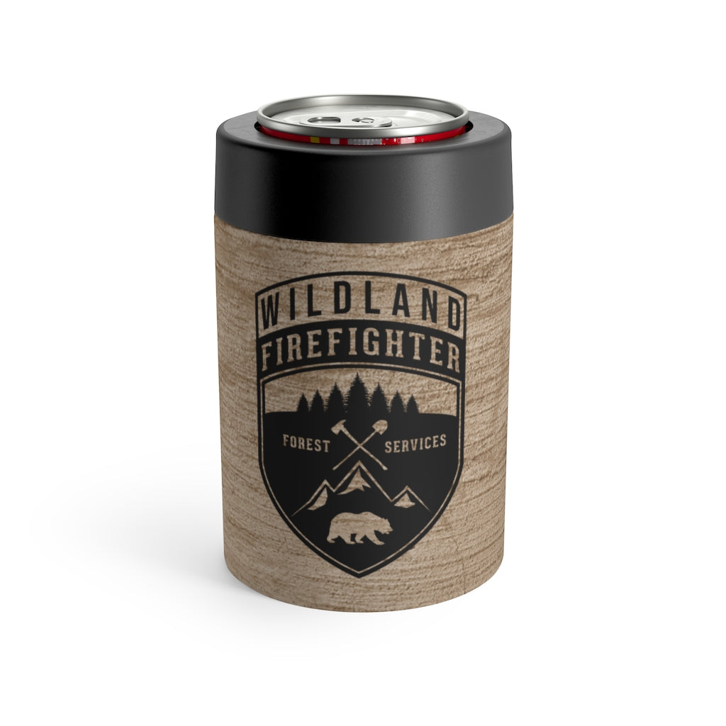Wildland Firefighter Patch with Stone Background Patch Can Holder