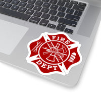 Firefighter Maltese Cross Shape Cut Stickers - firestationstore.com