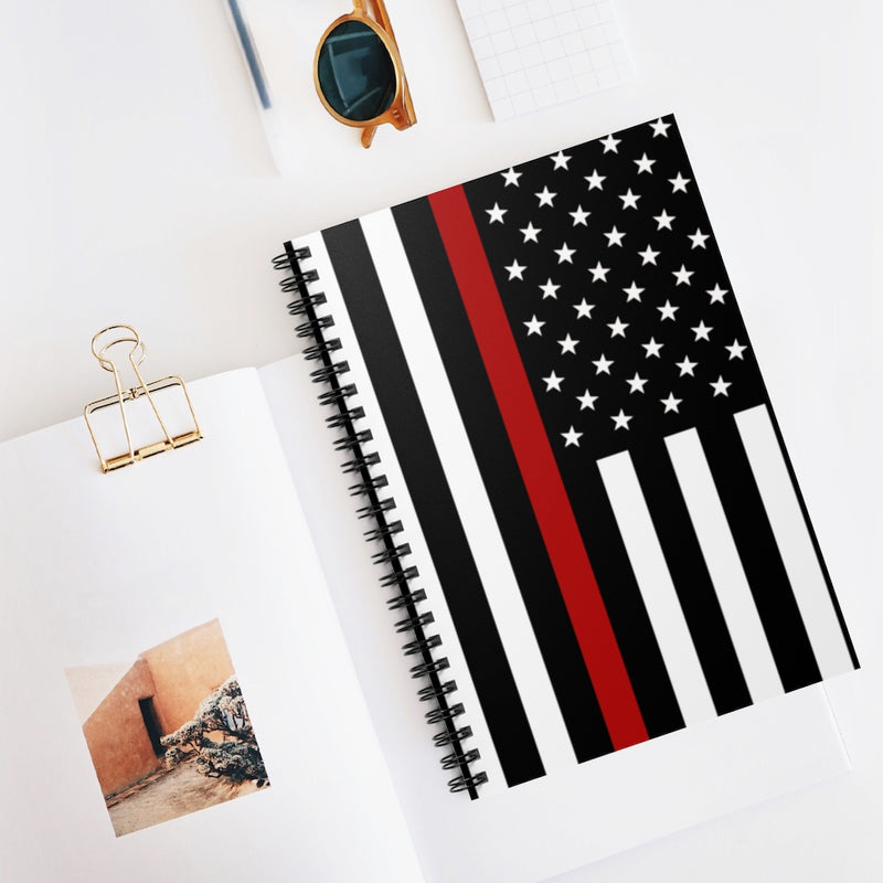 Firefighter Thin Red Line Spiral Notebook - Ruled Line - firestationstore.com