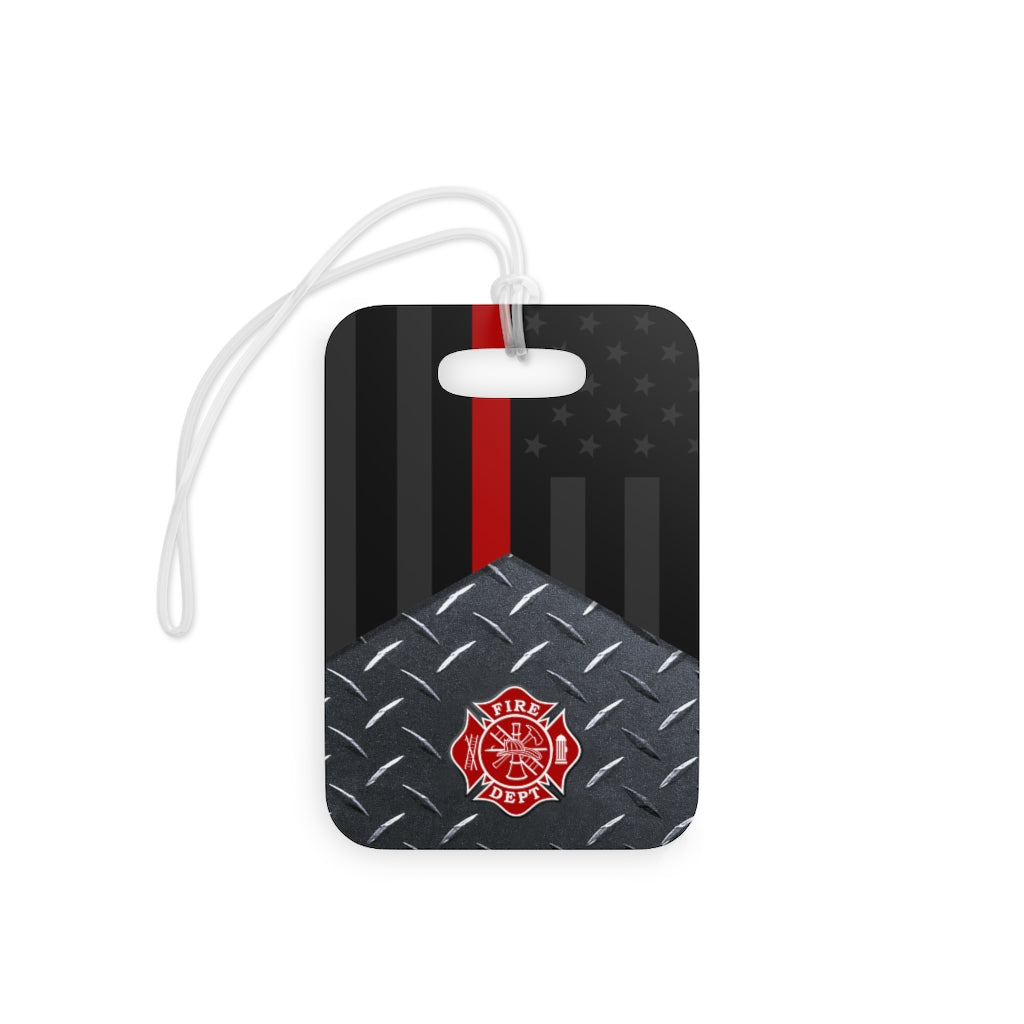 Firefighter Diamond Plate and  Thin Red Line Luggage tag