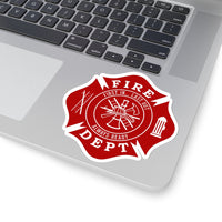 First In... Last Out - Fire Dept - Firefighter Maltese Cross Shape Cut Stickers