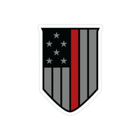 Firefighter Thin Red Line Shield Shape-Cut Outdoor Stickers