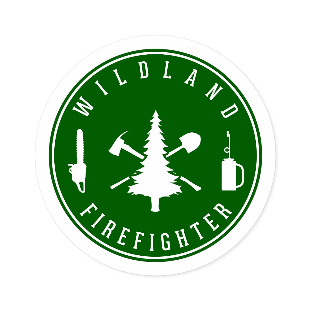 Wildland Firefighter Round Shape Die-Cut Outdoor Stickers