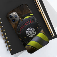 Firefighter Helmet & Jacket Tough Phone Cases