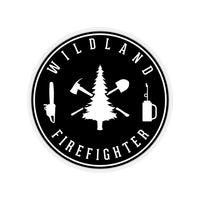 Wildland Firefighter Round Shape Cut Stickers