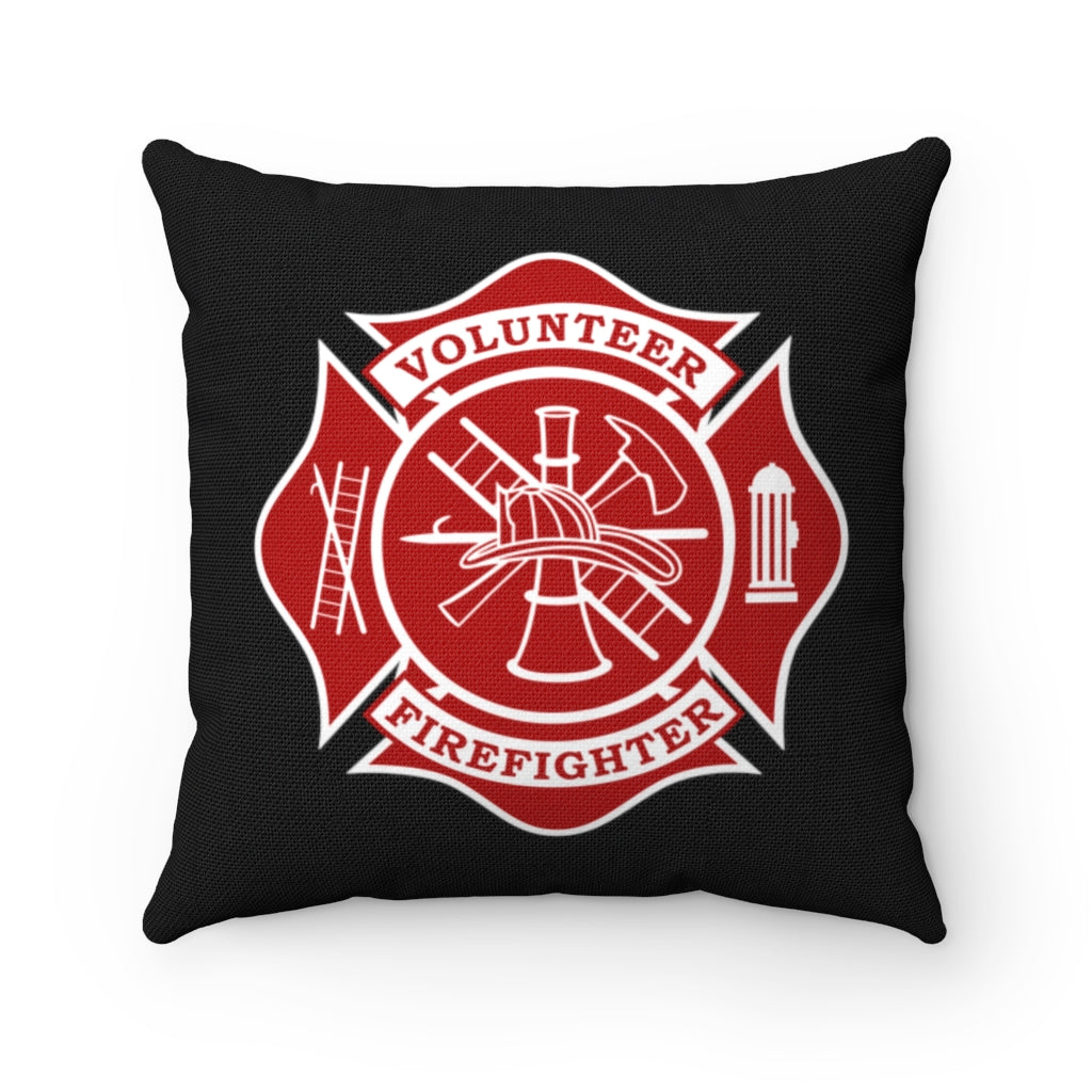 Volunteer Firefighter Maltese Cross Square Pillow - firestationstore.com