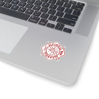 Firefighter Maltese Cross with White Background Shape Cut Stickers