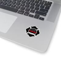 Firefighter Thin Red Line Shape Cut Stickers - firestationstore.com