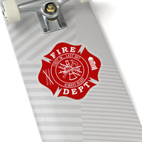 First In... Last Out - Fire Dept - Firefighter Maltese Cross Shape Cut Stickers