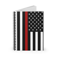 Firefighter Thin Red Line Spiral Notebook - Ruled Line - firestationstore.com