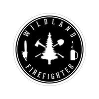 Wildland Firefighter Round Shape Cut Stickers