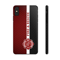 Volunteer Firefighter Mesh & Carbon Fiber Printed Case Mate Tough Phone Cases - firestationstore.com