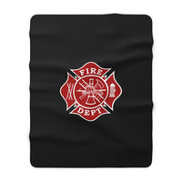 Firefighter Maltese Cross Sherpa Fleece Blanket - firestationstore.com