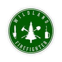 Wildland Firefighter Round Shape Cut Stickers