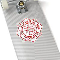 Firefighter Maltese Cross with White Background Shape Cut Stickers