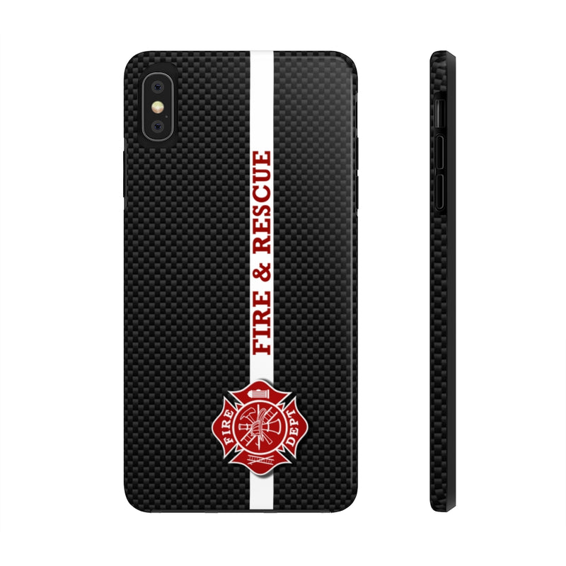 Firefighter Carbon Fiber Printed Case Mate Tough Phone Cases - firestationstore.com