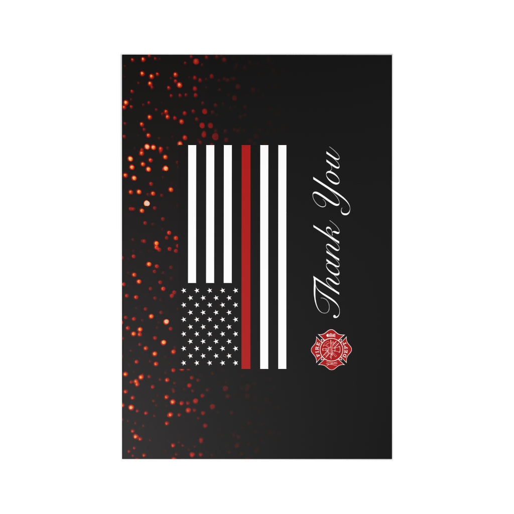 Firefighter Thin Red Line Thank You Postcards (7 pcs)