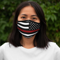 Thin Red Line Flag Fabric Face Mask