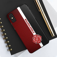 Firefighter Mesh & Carbon Fiber Printed Case Mate Tough Phone Cases