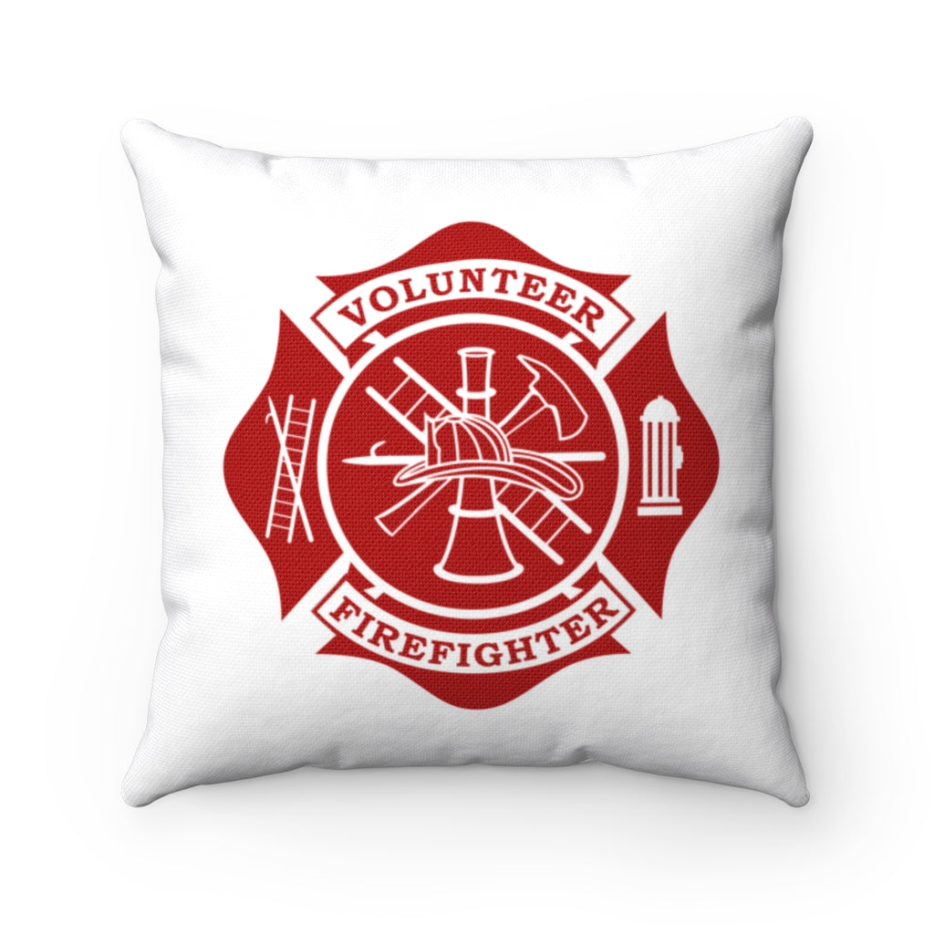 Volunteer Firefighter Maltese Cross Square Pillow - firestationstore.com