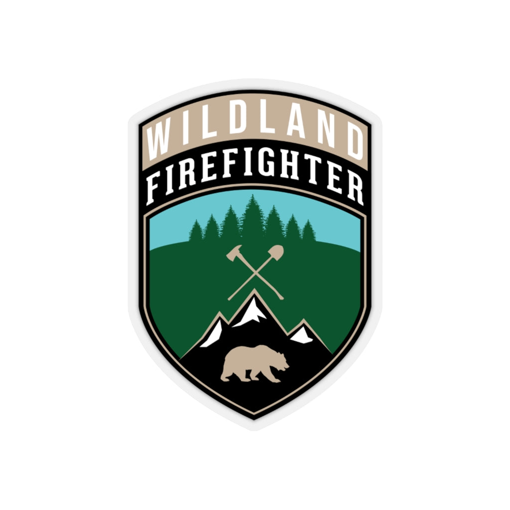 Wildland Firefighter Patch Shape Cut Stickers