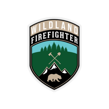 Wildland Firefighter Patch Shape Cut Stickers - firestationstore.com