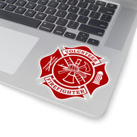 Volunteer Firefighter Shape Cut Stickers - firestationstore.com