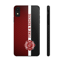 Volunteer Firefighter Mesh & Carbon Fiber Printed Case Mate Tough Phone Cases - firestationstore.com