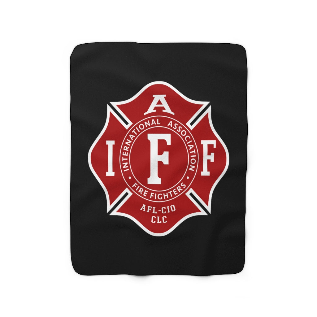 IAFF Maltese Cross Sherpa Fleece Blanket - firestationstore.com - Home Decor