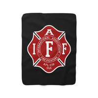 IAFF Maltese Cross Sherpa Fleece Blanket - firestationstore.com - Home Decor