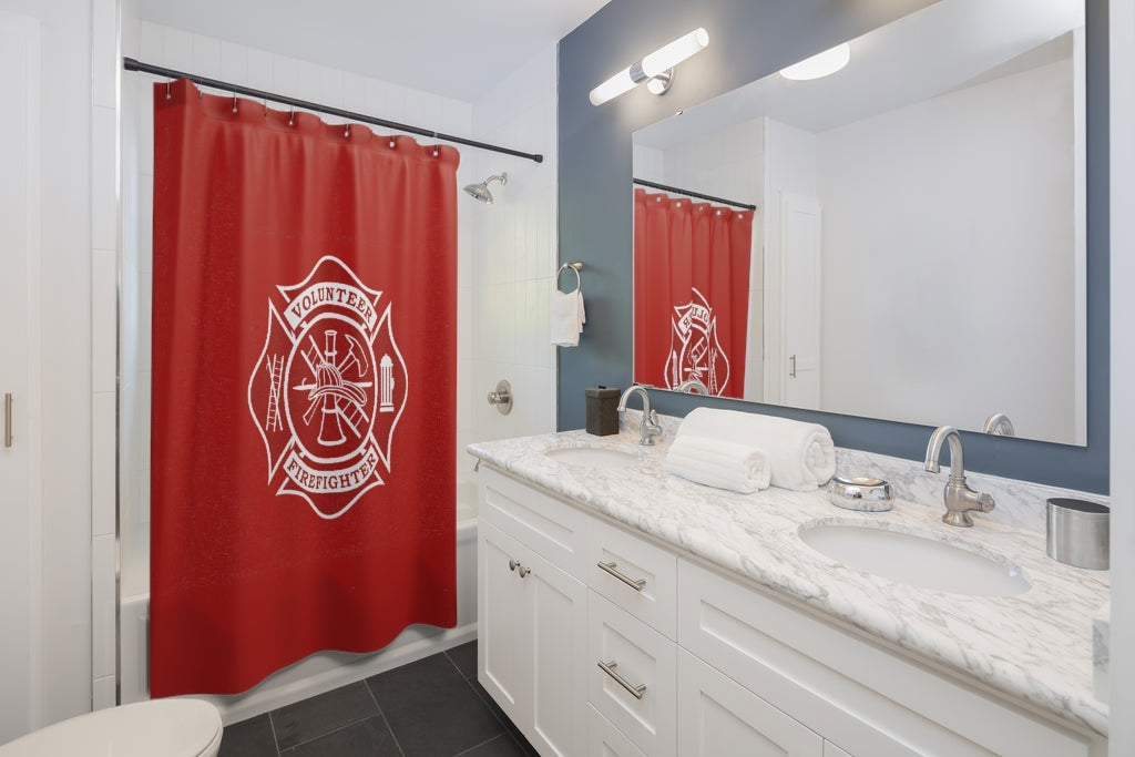 Volunteer firefighter Maltese Cross Shower Curtains - firestationstore.com