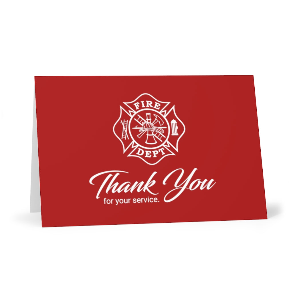 Firefighter Thank You For Your Service Greeting Cards (7 pcs)