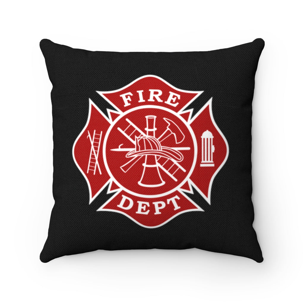 Firefighter Maltese Cross Polyester Square Pillow - firestationstore.com - Home Decor