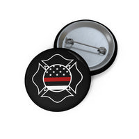 Firefighter Thin Red Line Pin Buttons - firestationstore.com