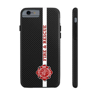 Firefighter Carbon Fiber Printed Case Mate Tough Phone Cases - firestationstore.com