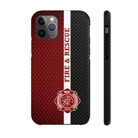 Volunteer Firefighter Mesh & Carbon Fiber Printed Case Mate Tough Phone Cases - firestationstore.com