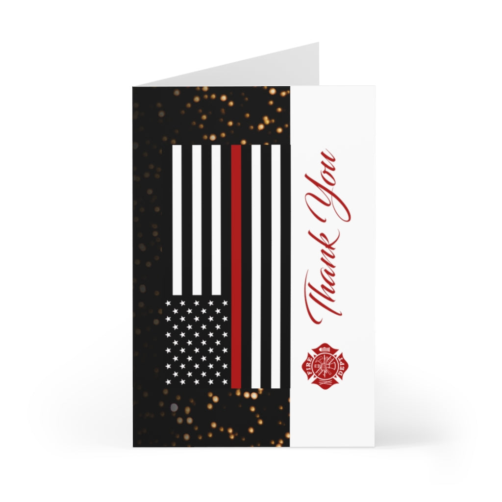 Firefighter Thin Red Line Thank You Greeting Cards (7 pcs)